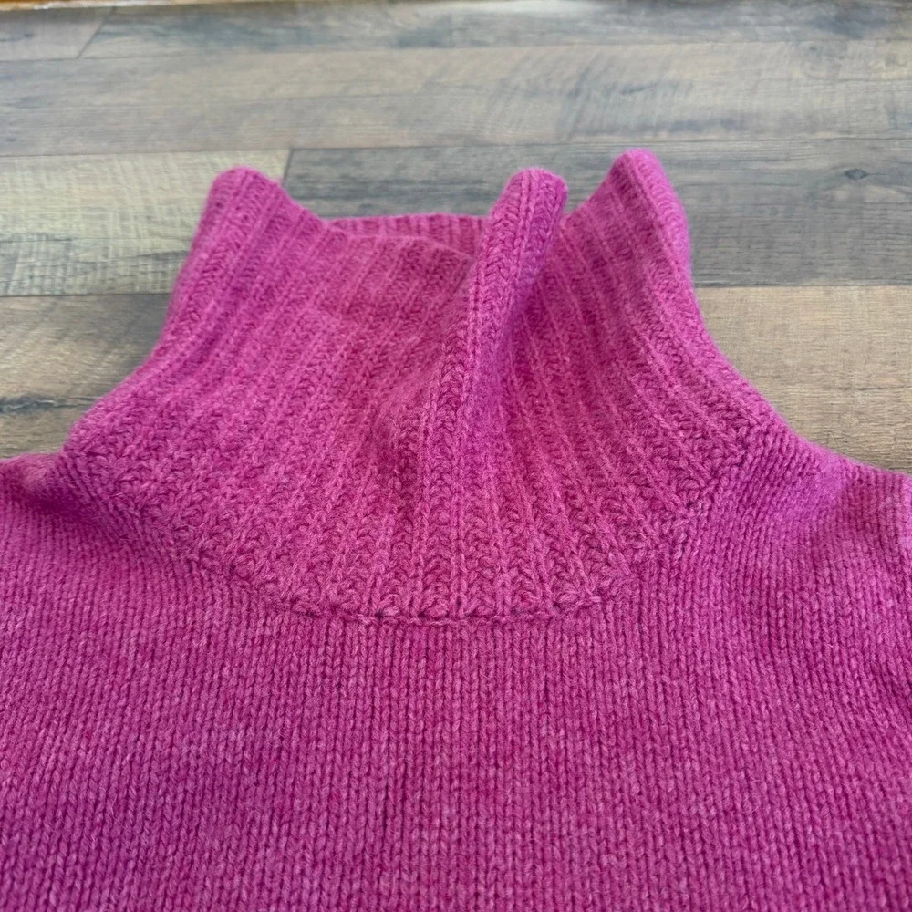 J. Crew‎ Pink Wool Cowl Neck Sweater Size Petite Medium